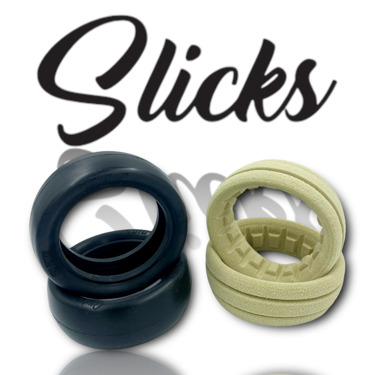 AKA SLICKS スリックス 2.2 　1/10　2WDタイヤ1台分 AKA Racing 1/10 Buggy Slicks 2.2 2WD Front w/RED Insert Clay